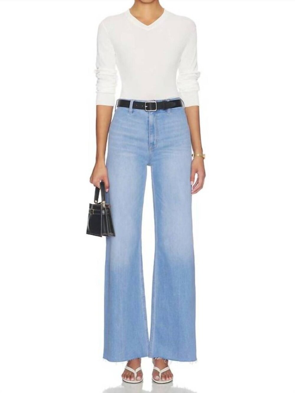 NWT Womens Pistola Blue (Item-1) Penny Whisper Wide Leg Raw Hem Denim Jeans 25